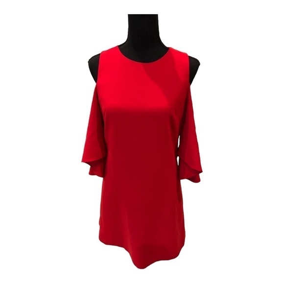 Alice and Olivia Red Mini Dress Cold Shoulder XS - Picture 1 of 9